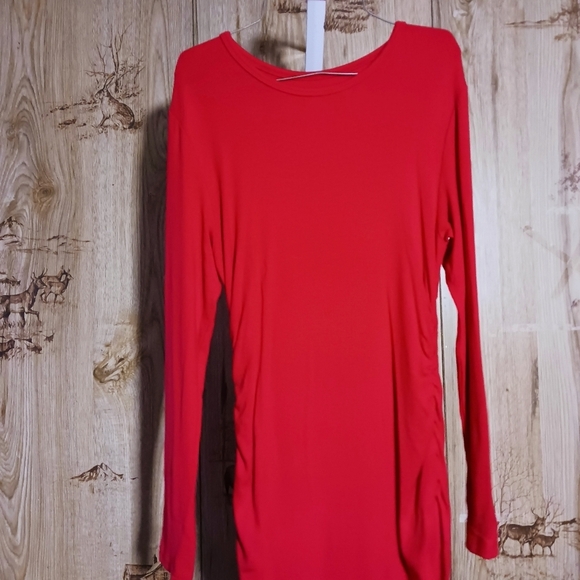 Valentines Day Red Ruched Sides Body Boat Neck Body Con Dress Size Medium - Picture 2 of 9